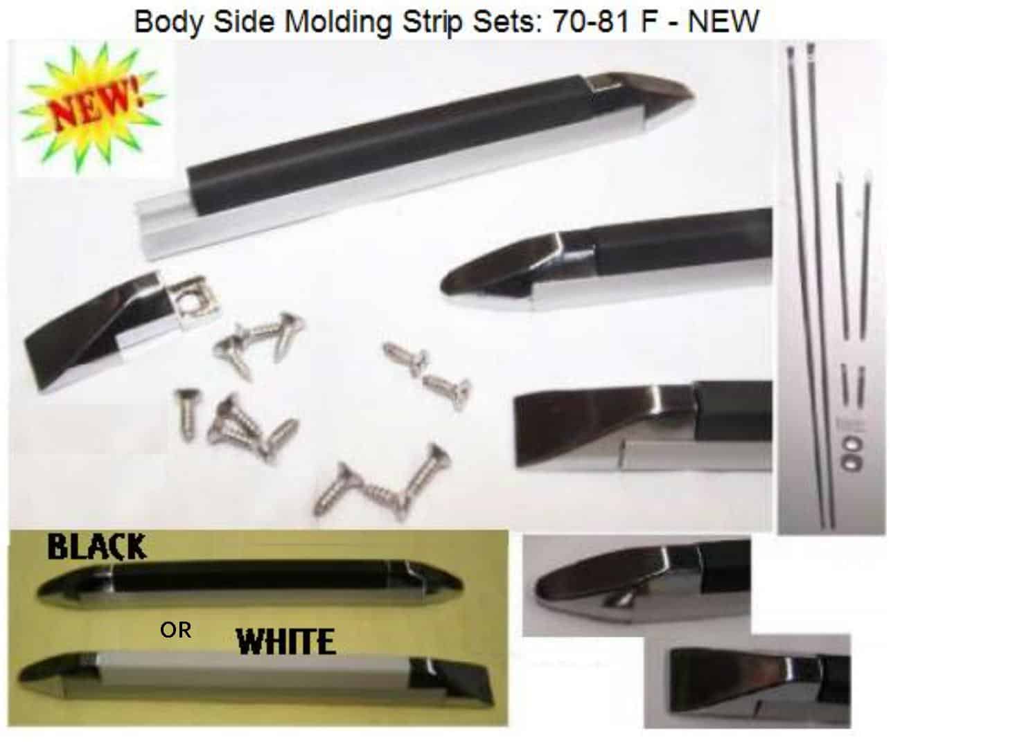 Body Side Molding Strip Sets: 70-81 F - NEW